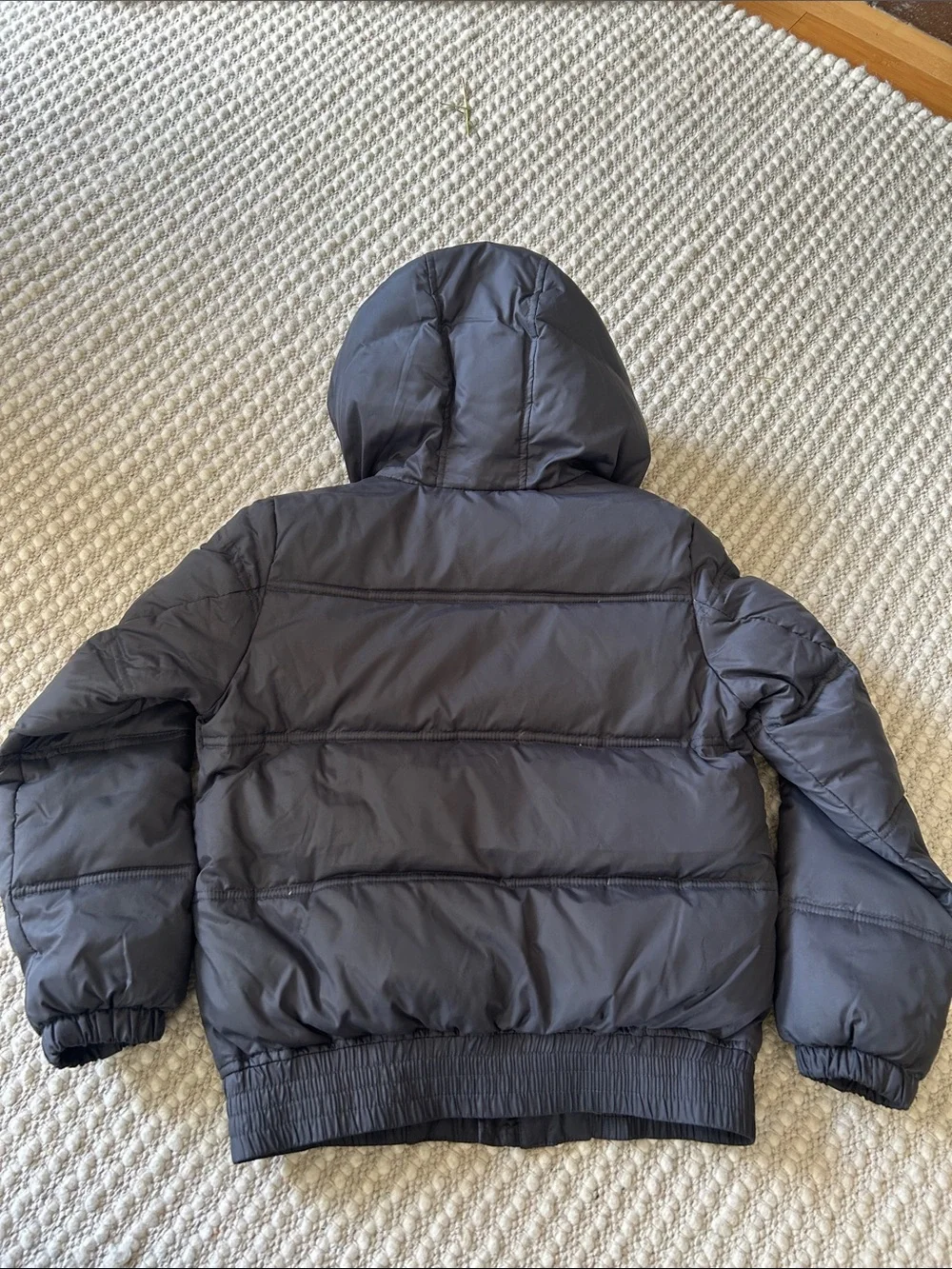 United Colors Of Benetton Kids Dark Gray Hooded Puffer Jacket